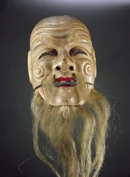 Maska Old Man, Teatr Noh (malowane drewno)